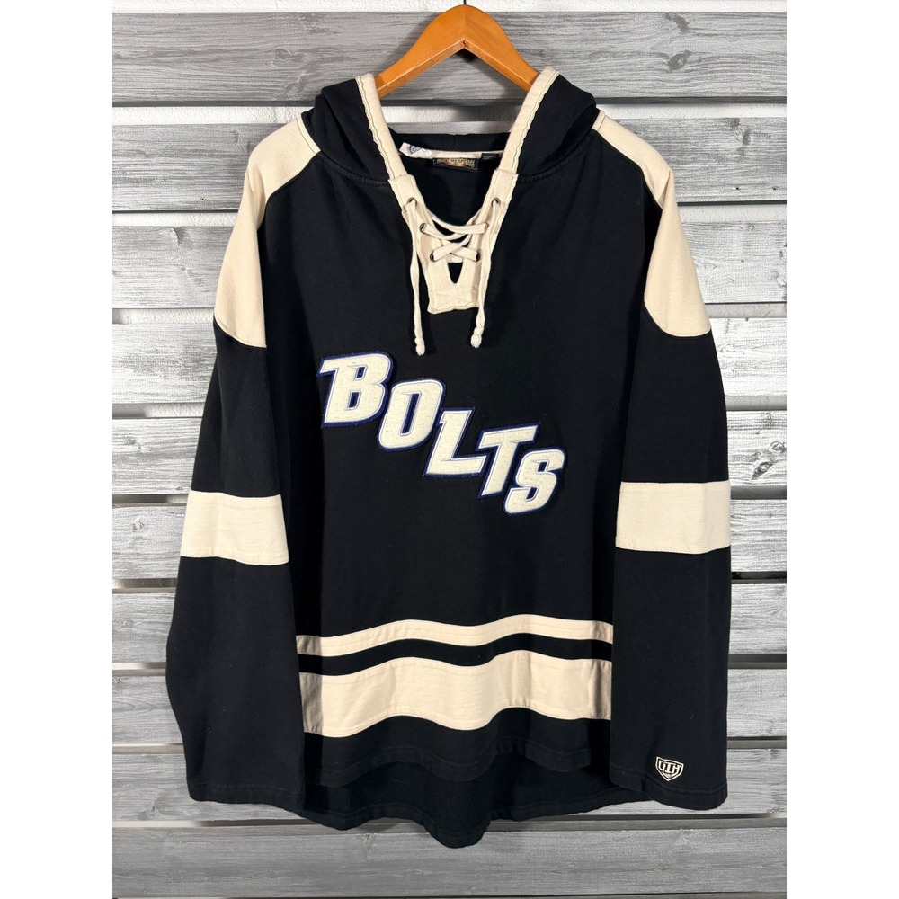 Old Time Sports Tampa Bay Lightning Bolts Lace Up Hoodie Men L Hockey Sweatshirt